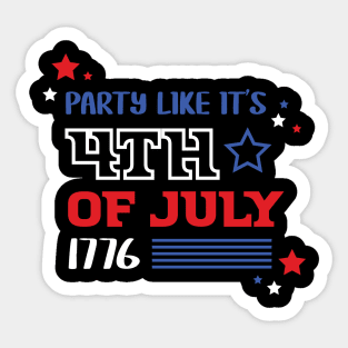 Party Like It’s 4th of July Tshirt Sticker